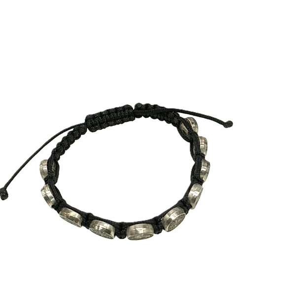 St. Benedict Medal Black Nylon Cord Unisex Bracelet NWOT - Picture 5 of 15
